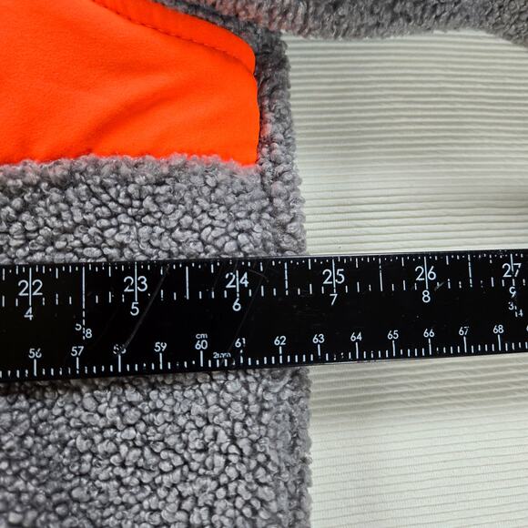 Under Armor 1/4 Button Up Sherpa Fleece Pullover Orange Gray Sweatshirt Size XL - Picture 4 of 7